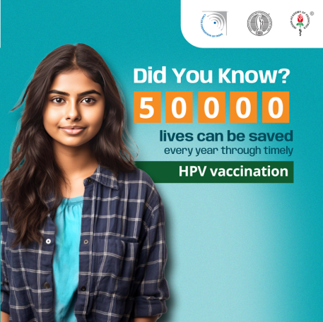 If all Indian girls were vaccinated against HPV between ages 9 and 14 it could save nearly 50,000 lives every year. Talk to a doctor or clinic today! And get your daughter the HPV vaccine. #PreventGlobalHPVCancers